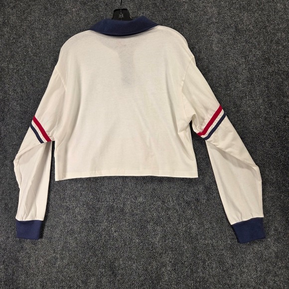 Stranger Things Hellfire Club Cropped Polo Shirt Womens L w/ Patches‎ Netflix - Picture 8 of 8